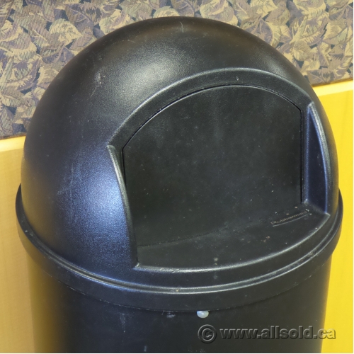 Rubbermaid Black 25 Gallon Commercial Dome Top Garbage Trash Bin